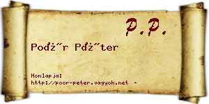 Poór Péter névjegykártya