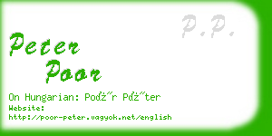 peter poor business card